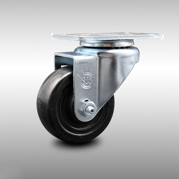 3 Inch SS Hard Rubber Wheel Swivel Top Plate Caster